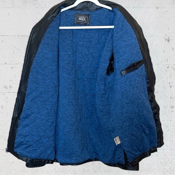 Buckle Black Men’s Faux Leather Moto Jacket Size XL - Picture 3 of 11